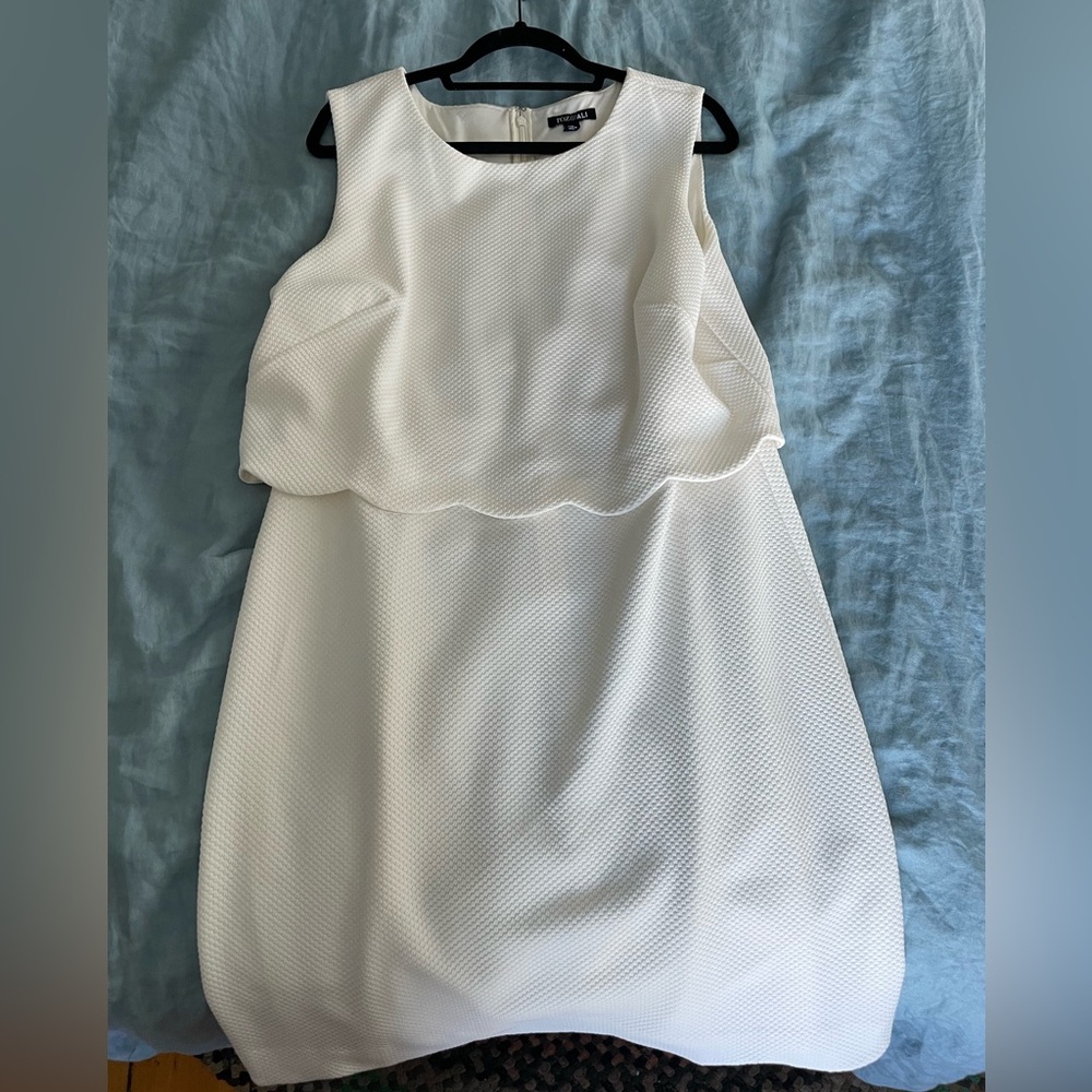 White tiered and textured dress